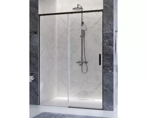 Душевая дверь CEZARES PLANE-BF-1-130-C-GM, 130х195, профиль оружейная сталь, стекло прозрачное