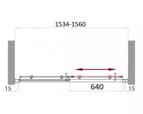 Душевая дверь в нишу BelBagno UNO-BF-1-155-C-Cr