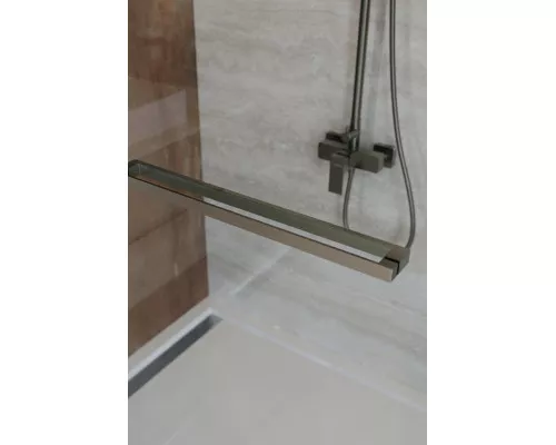 Душевая дверь CEZARES LUX-B-FS-11-140-C-GM, 140 см, профиль оружейная сталь, стекло прозрачное