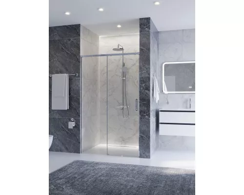 Душевая дверь CEZARES PLANE-BF-1-110-C-CR, 110х195, профиль хром глянцевый, стекло прозрачное