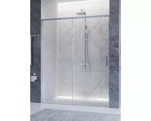 Душевая дверь CEZARES PLANE-BF-1-150-C-CR, 150х195, профиль хром глянец, стекло прозрачное