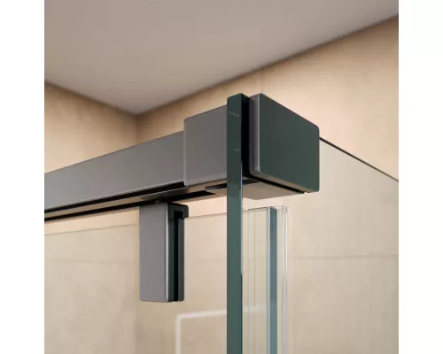 Душевая дверь в нишу BelBagno SOFT_CLOSE-1-BF-1-160-C-GM профиль оружейная сталь, стекло прозрачное