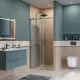 Душевая дверь в нишу BelBagno SOFT_CLOSE-2-BF-1-100-C-GM профиль оружейная сталь, стекло прозрачное