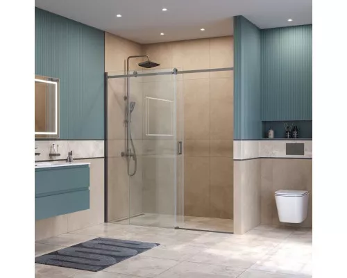 Душевая дверь в нишу BelBagno SOFT_CLOSE-2-BF-1-180-C-GM профиль оружейная сталь, стекло прозрачное