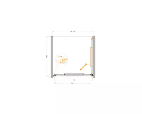 Душевая дверь CEZARES LUX-B-FS-1-100-C-CR, 100 см, профиль глянцевый хром, стекло прозрачное