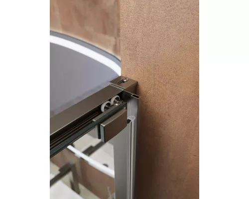 Душевая дверь CEZARES LUX-B-FS-11-120-C-GM, 120 см, профиль оружейная сталь, стекло прозрачное