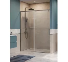 Душевая дверь в нишу BelBagno SOFT_CLOSE-1-BF-1-160-C-GM профиль оружейная сталь, стекло прозрачное