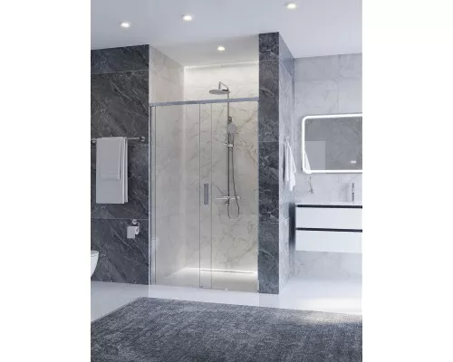 Душевая дверь CEZARES PLANE-BF-1-110-C-CR, 110х195, профиль хром глянцевый, стекло прозрачное