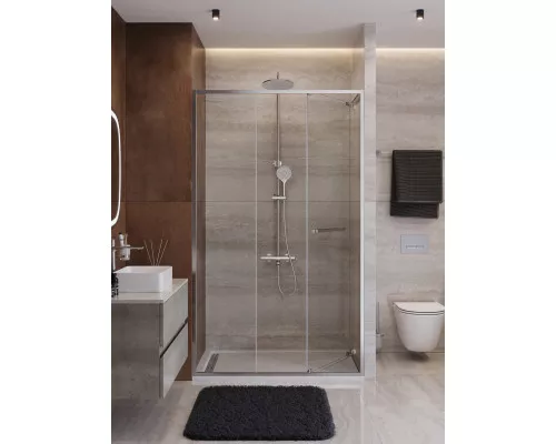 Душевая дверь CEZARES LUX-B-FS-11-120-C-CR, 120 см, профиль хром глянцевый, стекло прозрачное