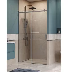 Душевая дверь в нишу BelBagno  SOFT_CLOSE-2-BF-1-130-C-GM профиль оружейная сталь, стекло прозрачное
