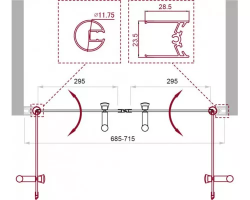 Душевая дверь в нишу BelBagno UNO-B-2-70-P-Cr