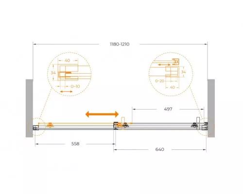 Душевая дверь CEZARES PLANE-BF-1-120-C-CR, 120х195, профиль хром глянцевый, стекло прозрачное