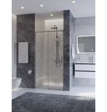 Душевая дверь CEZARES PLANE-BF-1-100-C-IN, 100х195, профиль сатин матовый, стекло прозрачное