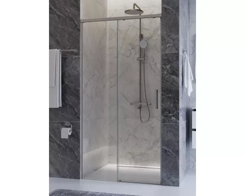 Душевая дверь CEZARES PLANE-BF-1-100-C-IN, 100х195, профиль сатин матовый, стекло прозрачное