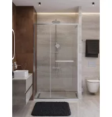 Душевая дверь CEZARES LUX-B-FS-11-130-C-CR, 130 см, профиль хром глянцевый, стекло прозрачное