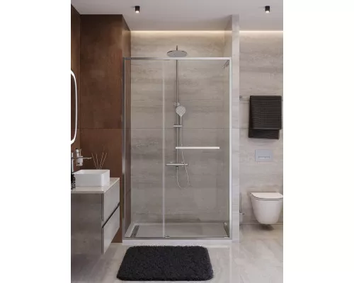 Душевая дверь CEZARES LUX-B-FS-11-130-C-CR, 130 см, профиль хром глянцевый, стекло прозрачное