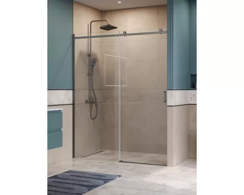 Душевая дверь в нишу BelBagno SOFT_CLOSE-2-BF-1-150-C-GM профиль оружейная сталь, стекло прозрачное