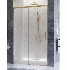 Душевая дверь CEZARES PLANE-BF-1-120-C-BORO, 120х195, профиль брашированное золото, стекло прозрачное
