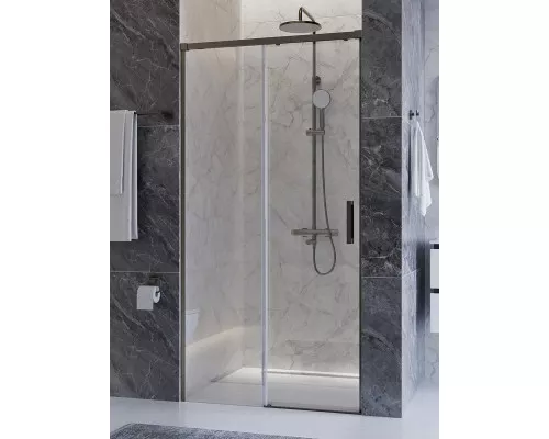 Душевая дверь CEZARES PLANE-BF-1-100-C-GM, 100х195, профиль оружейная сталь, стекло прозрачное