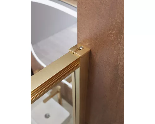 Душевая дверь CEZARES LUX-B-FS-11-120-C-BORO, 120 см, профиль брашированное золото, стекло прозрачное