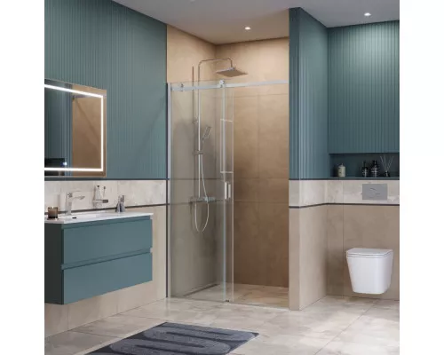 Душевая дверь в нишу BelBagno SOFT_CLOSE-2-BF-1-130-C-Cr профиль хром, стекло прозрачное