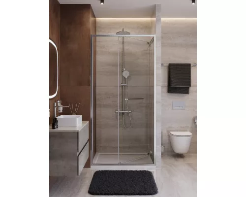 Душевая дверь CEZARES LUX-B-FS-1-100-C-CR, 100 см, профиль глянцевый хром, стекло прозрачное