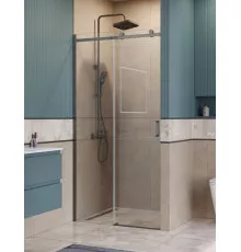 Душевая дверь в нишу BelBagno SOFT_CLOSE-2-BF-1-100-C-GM профиль оружейная сталь, стекло прозрачное