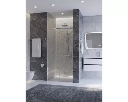 Душевая дверь CEZARES PLANE-BF-1-100-C-CR, 100х195, профиль хром, стекло прозрачное