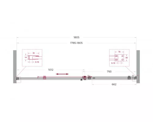Душевая дверь в нишу BelBagno SOFT_CLOSE-2-BF-1-180-C-Cr профиль хром, стекло прозрачное