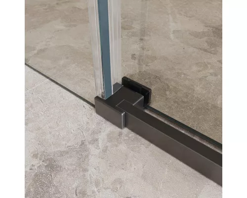 Душевая дверь в нишу BelBagno SOFT_CLOSE-1-BF-1-160-C-GM профиль оружейная сталь, стекло прозрачное