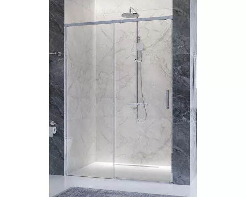 Душевая дверь CEZARES PLANE-BF-1-130-C-CR, 130х195, профиль хром глянцевый, стекло прозрачное