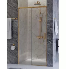 Душевая дверь CEZARES PLANE-BF-1-100-C-BORO, 100х195, профиль брашированное золото, стекло прозрачное
