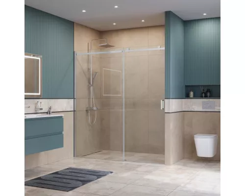 Душевая дверь в нишу BelBagno SOFT_CLOSE-2-BF-1-180-C-Cr профиль хром, стекло прозрачное