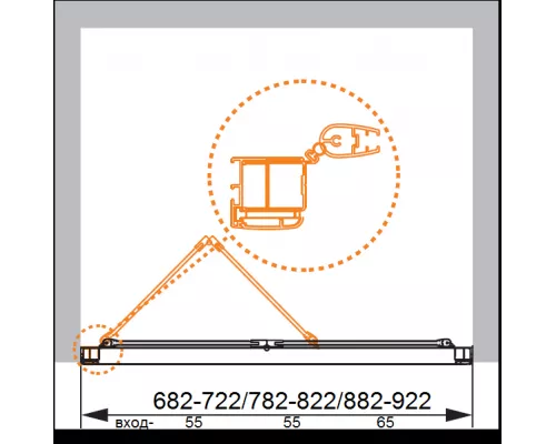 Душевая дверь в нишу CEZARES ANIMA-W-BS-80-C-Cr