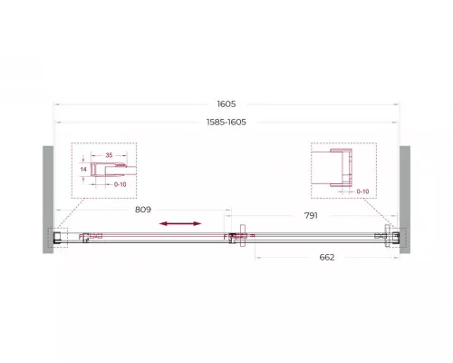 Душевая дверь в нишу BelBagno SOFT_CLOSE-1-BF-1-160-C-GM профиль оружейная сталь, стекло прозрачное