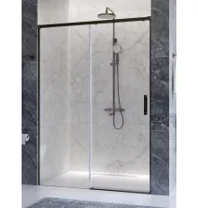 Душевая дверь CEZARES PLANE-BF-1-140-C-GM, 140х195, профиль оружейная сталь, стекло прозрачное