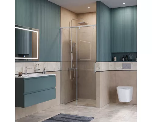 Душевая дверь в нишу BelBagno SOFT_CLOSE-1-BF-1-100-C-Cr профиль хром, стекло прозрачное