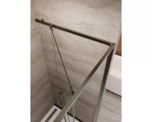 Душевая дверь CEZARES LUX-B-FS-1-80-C-GM, 80 см, профиль оружейная сталь, стекло прозрачное