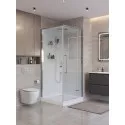 Душевая кабина BelBagno UNO-CAB-A-1-90-C-Cr-Bi-TOP-R с поддоном, профиль хром глянцевый, стекло прозрачное, правая