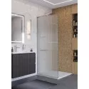 Душевая перегородка BelBagno UNO-L-1-TB-90-FL-Cr, 90 см, профиль хром, стекло рифленое FLUTTO