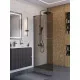 Душевая перегородка BelBagno UNO-L-1-TB-90-BR-GM, 90 см, профиль оружейная сталь, стекло бронза