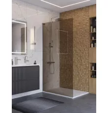 Душевая перегородка BelBagno UNO-L-1-TB-100-BR-Cr, 100 см, профиль хром, стекло бронза