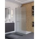 Душевая перегородка BelBagno UNO-L-1-TB-100-FL-Cr, 100 см, профиль хром, стекло рифленое FLUTTO