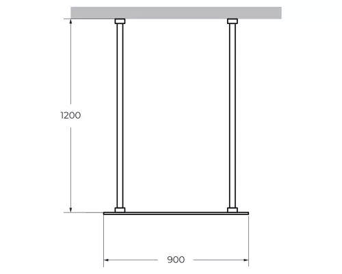 Душевая перегородка CEZARES LIBERTA-L-2-90-120-C-NERO кронштейн 120 см