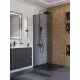 Душевая перегородка BelBagno UNO-L-1-TB-90-GR-GM, 90 см, профиль оружейная сталь, стекло серое