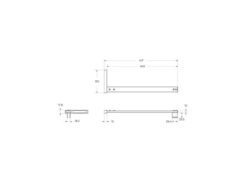 Душевая перегородка BelBagno UNO-L-1-TB-100-FL-GM, 100 см, профиль оружейная сталь, стекло рифленое FLUTTO