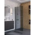Душевая перегородка BelBagno UNO-L-1-TB-90-GR-Cr, 90 см, профиль хром, стекло серое