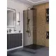 Душевая перегородка BelBagno UNO-L-1-TB-90-BR-GM, 90 см, профиль оружейная сталь, стекло бронза