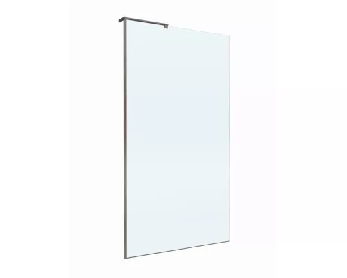 Душевая перегородка BelBagno UNO-L-1-TB-100-C-GM, 100 см, профиль оружейная сталь, стекло прозрачное