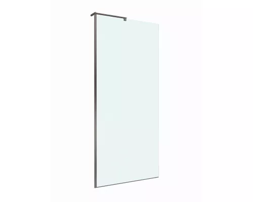 Душевая перегородка BelBagno UNO-L-1-TB-90-C-GM, 90 см, профиль оружейная сталь, стекло прозрачное